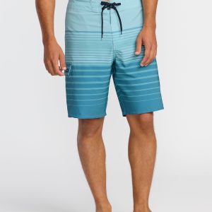 All Day Stripe Pro Performance 20 Boardshorts - Dusty Blue